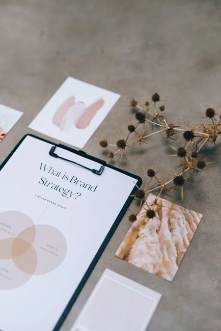 Visual representation of branding, identity, and marketing strategies.